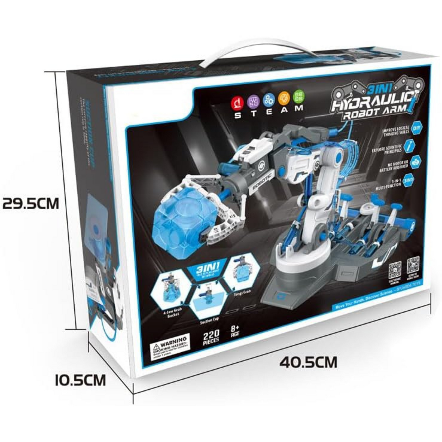 Robotic Arm Toy Kit for Educational STEM Learning - Explore Science and Engineering with This Toy 3-in-1 Hydraulic Manipulator Tristar