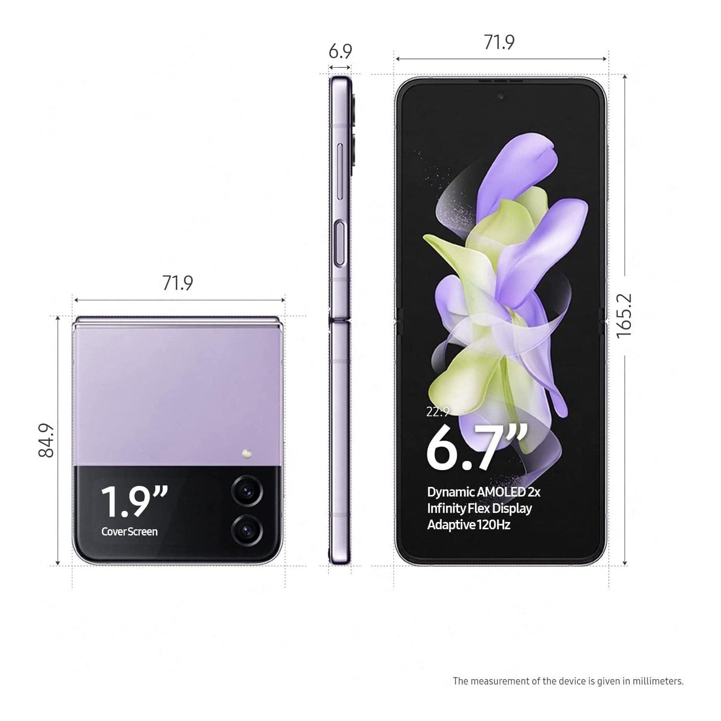 Samsung Galaxy Z Flip4 5G Smartphone 256GB - Bora Purple - (Au Version) - Pristine Refurbished Samsung