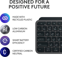 Logitech MX Keys S Combo - Performance Wireless Keyboard and Mouse with Palm Rest, Customizable Illumination, Fast Scrolling, Bluetooth, USB C, for Windows, Linux, Chrome, Mac Logitech