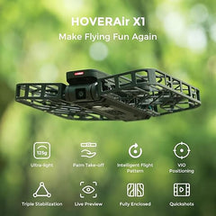 HoverAir X1 Combo Pocket-Sized Self-Flying Camera Drone - Black HoverAir