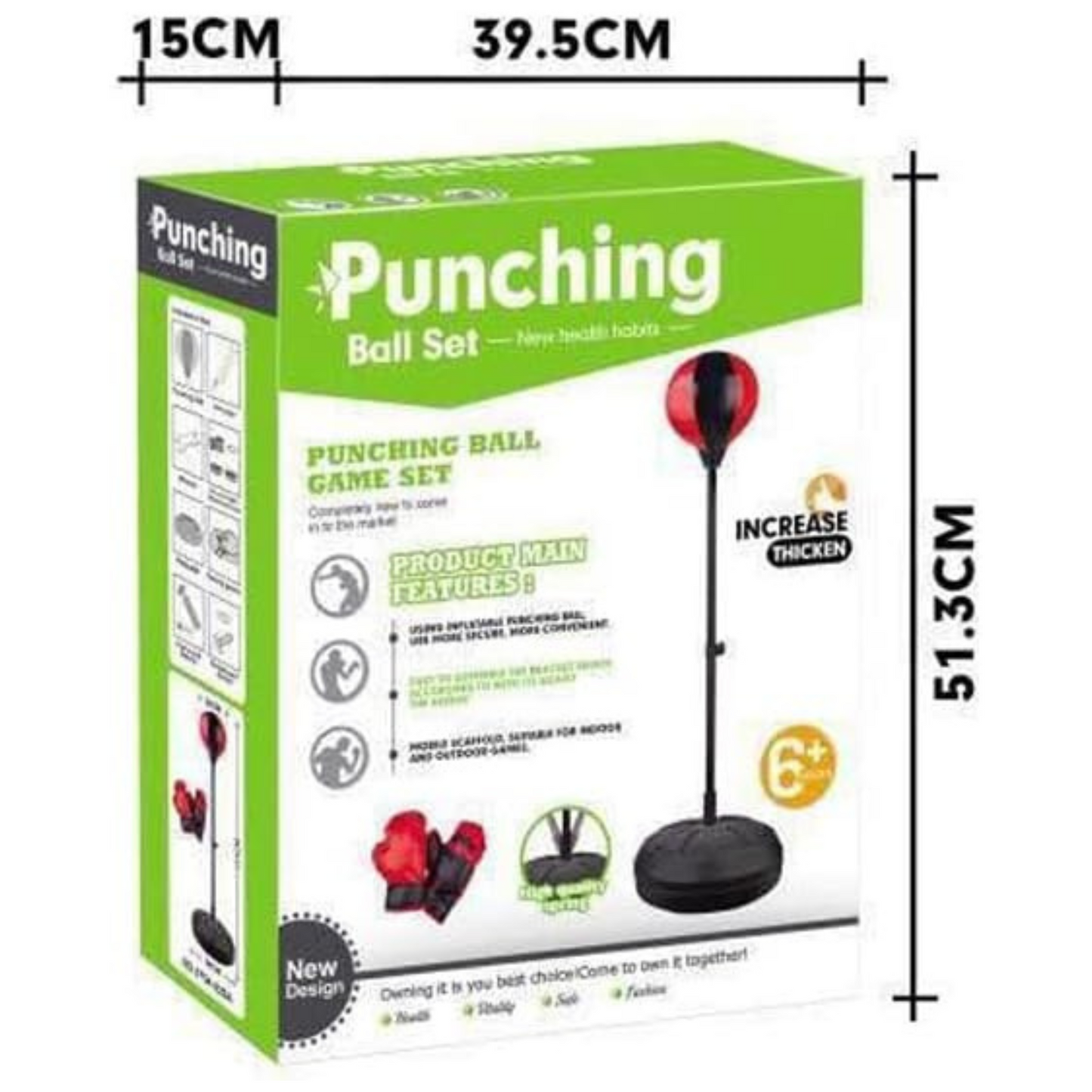 Boxing Punching Speed Ball Set - 121cm Height - Perfect for Kids' Boxing and Fitness Fun Tristar