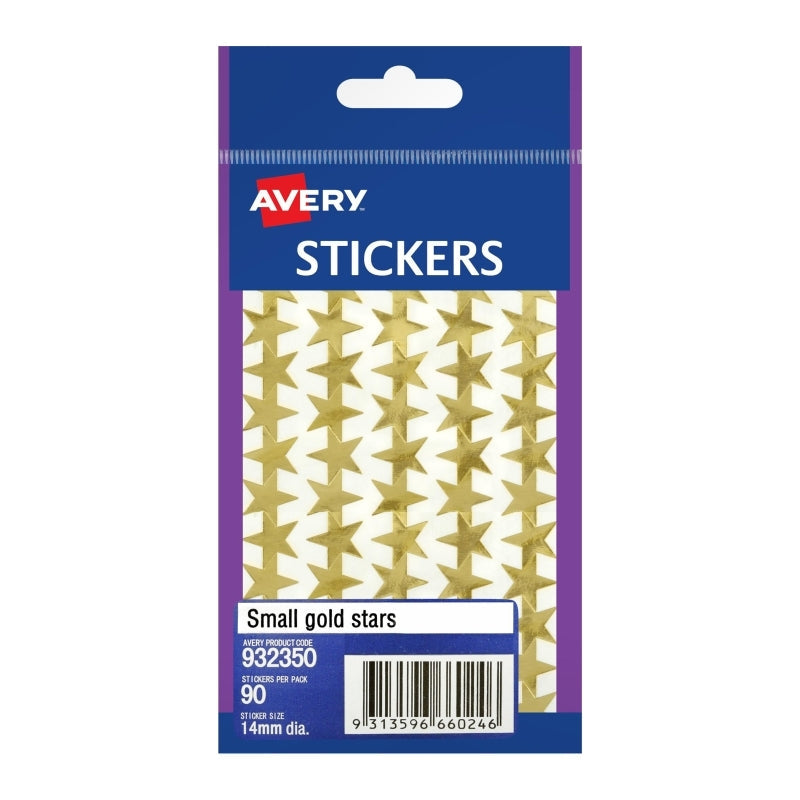 AV Sml Star Sticker Gold Bx10 Avery