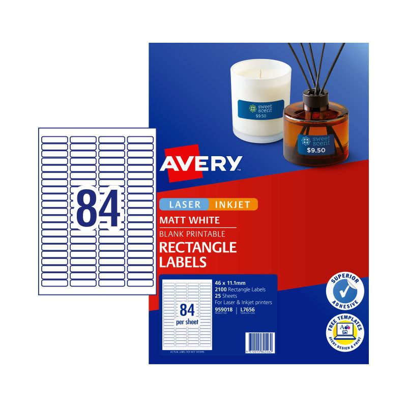 AV LIP MP Lbl L7656 84Up Pk25 Avery