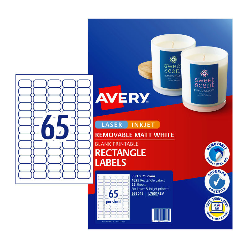 AV LIP Lbl L7651REV 65Up Pk25 Avery
