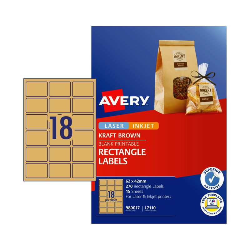 AV Lbl Rect Brn L7110 Pk270 Avery