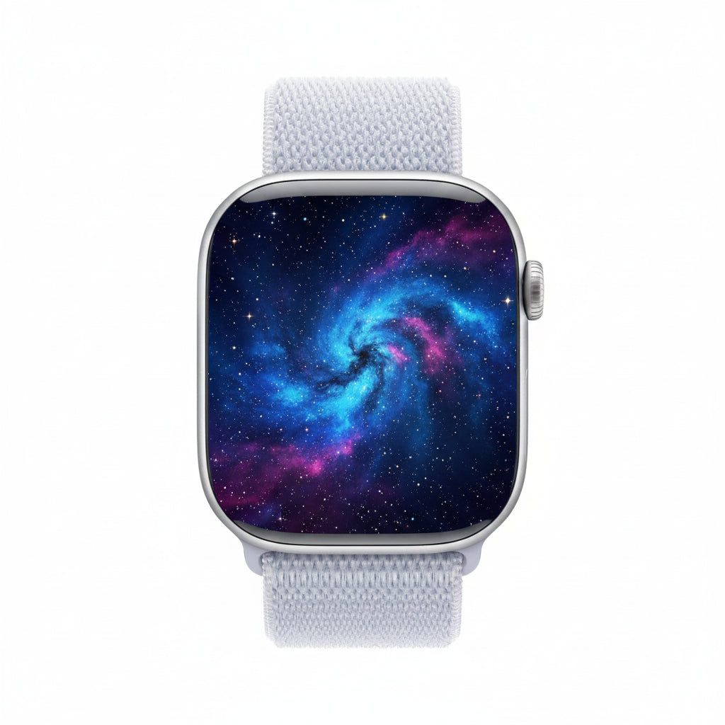 Apple Watch Series 10 46mm GPS Silver Aluminium Case with Blue Cloud Sport Loop - 100% Battery - Pristine - Refurbished Apple