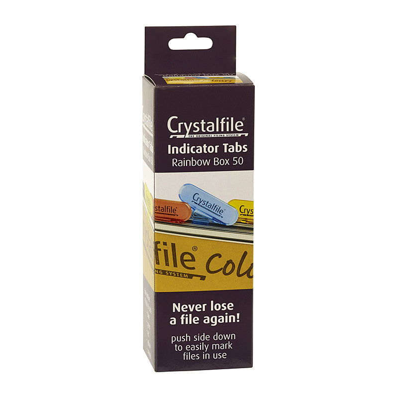 CF Indicator Tabs Rainbow Bx50 Crystalfile