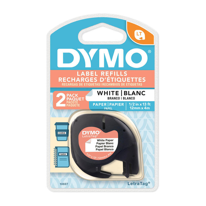 Dymo LT Paper 12mm x 4m Wh 2pk Dymo