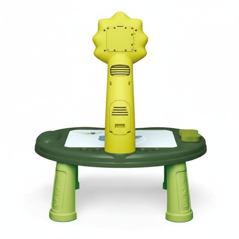 LED projector and dinosaur drawer displayed at angle showing full surface