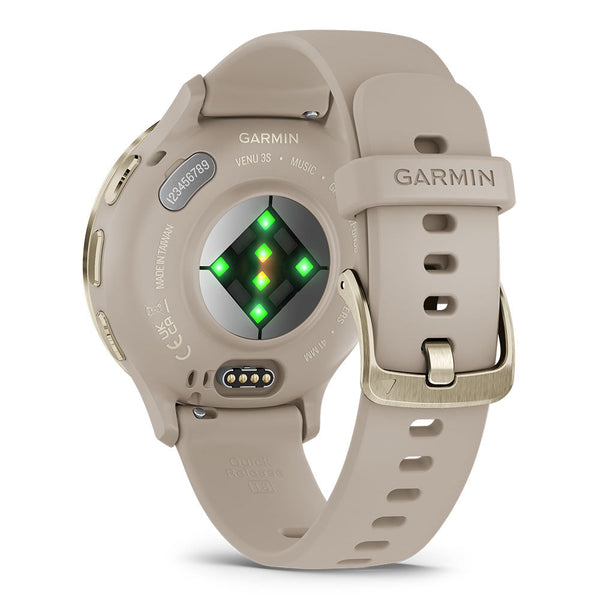 Garmin Venu 3S Soft Gold Stainless Steel Bezel with French Gray Case and Silicone Band (AU Version) Garmin