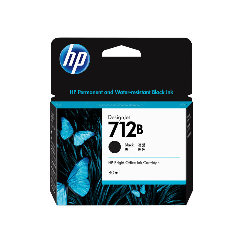 HP #712B 80ml Black Ink 3ED29A HP
