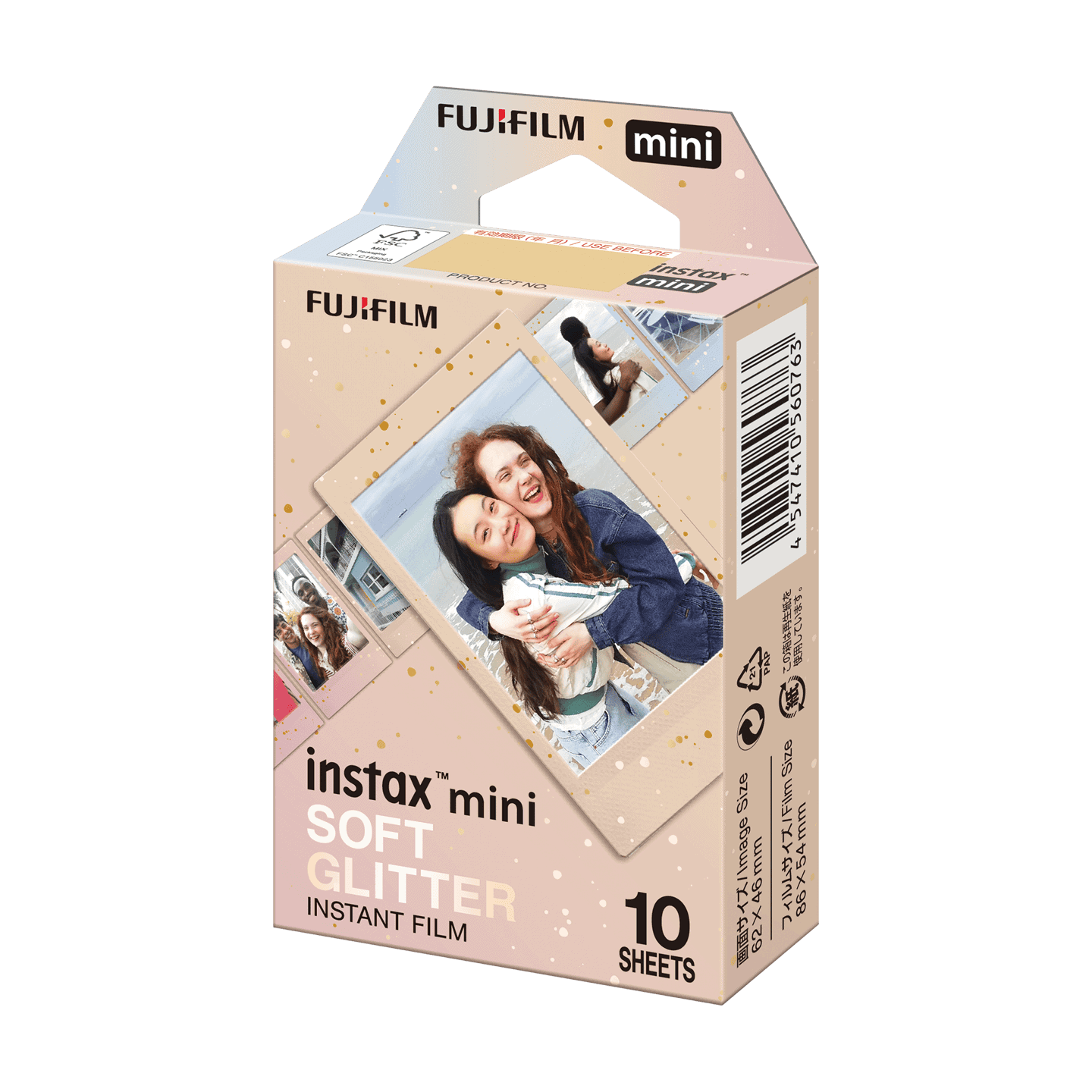 Fujifilm Instax Mini LiPlay+ Instant Camera Bundle - Sand Beige with Case & 10x Soft Glitter Film Fujifilm