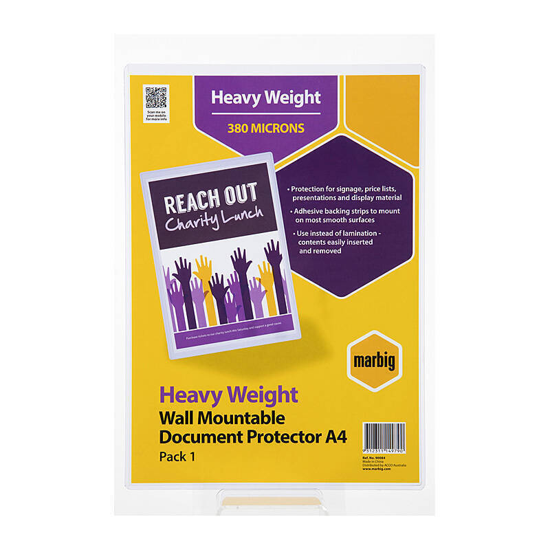 Mbg D/Protect PVC A4 WallMount Marbig