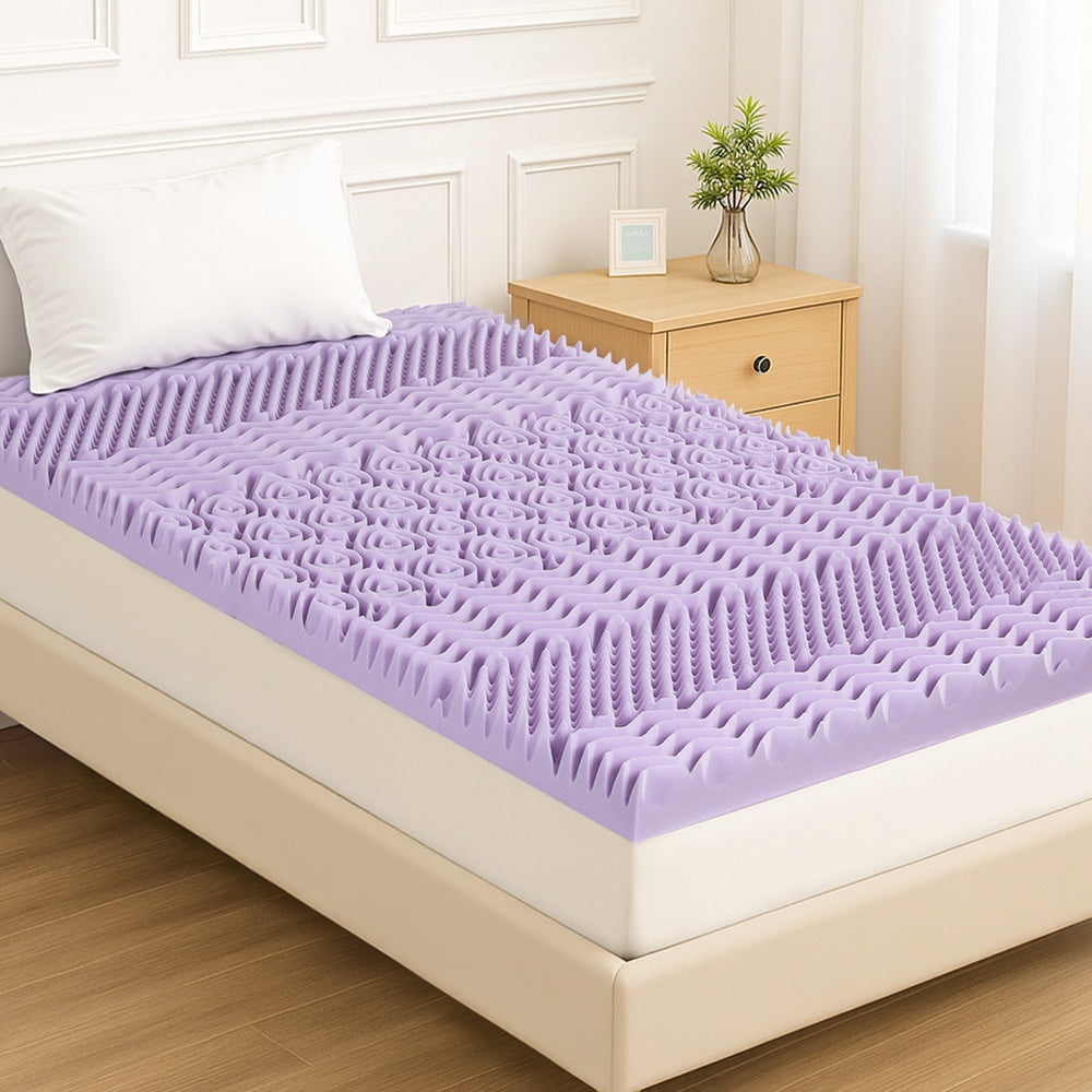 Giselle 8cm Memory Foam Mattress Topper Lavender Infused Bamboo Cover 7-Zone Single Tristar Online