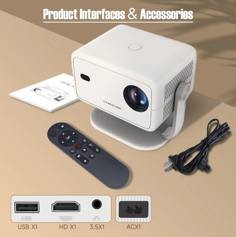 Magcubic 650ANSI Smart L018 Projector – 4K & 1080p, Auto Focus & Keystone Correction, Android 11, Bluetooth 5.2, Portable & Compact Projector Magcubic accesories Image