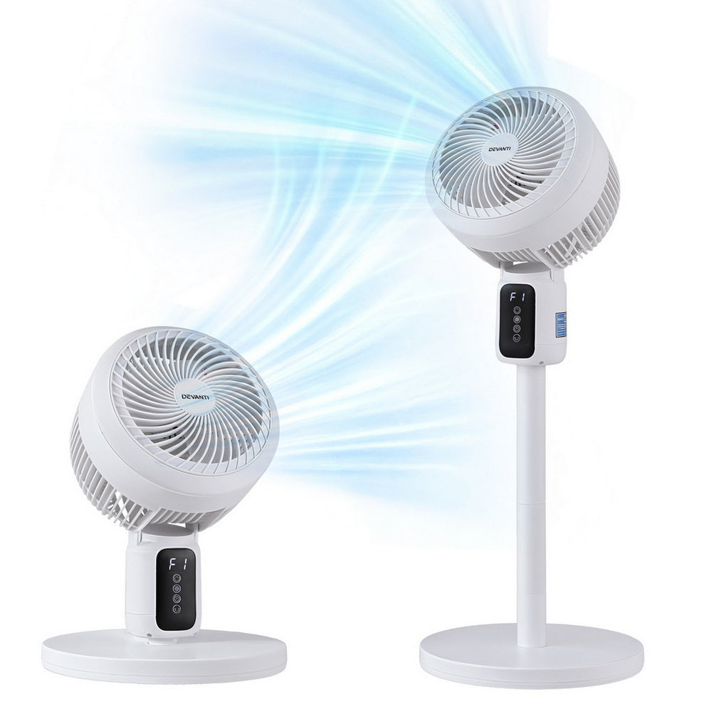 Devanti Pedestal Fan W/ Remote 3 Speed 12H Timer Height Adjustable Cooling Fan Tristar Online