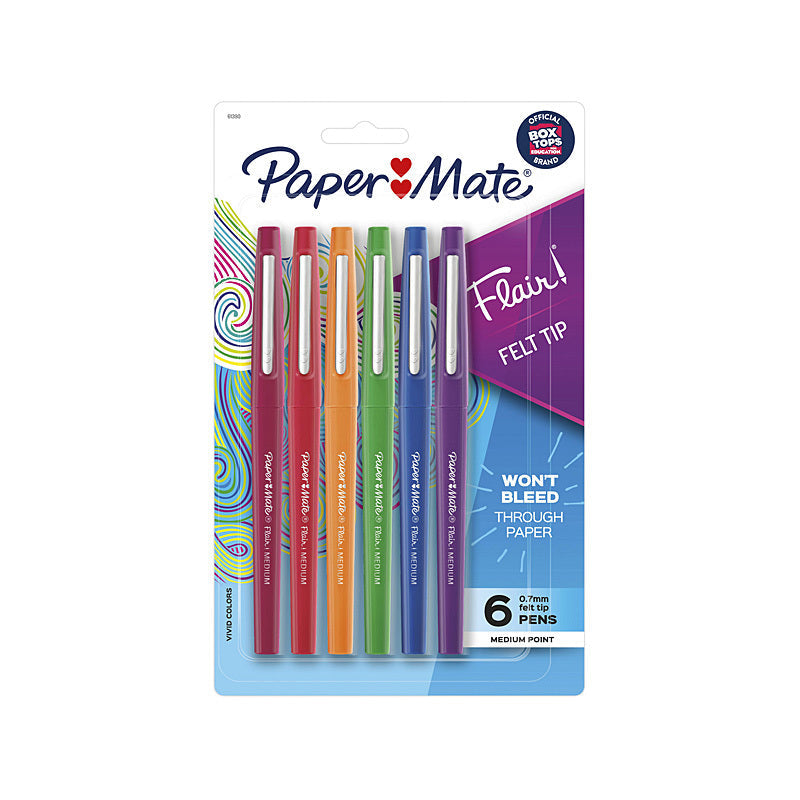 PM Flair FeltTip Pastl Pk6 Bx6 Paper Mate