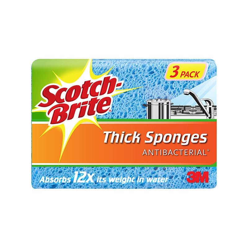 SB Thick Sponge Lge Pk3 Bx8 ScotchBrite