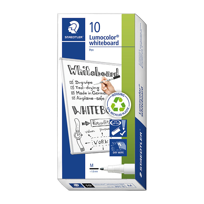 Staedtler W/B Marker Blk Bx10 Staedtler