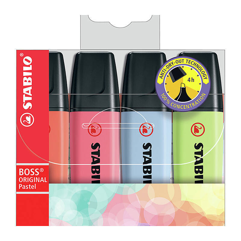Stabilo Boss Pastel Ast2 Pk4 Stabilo