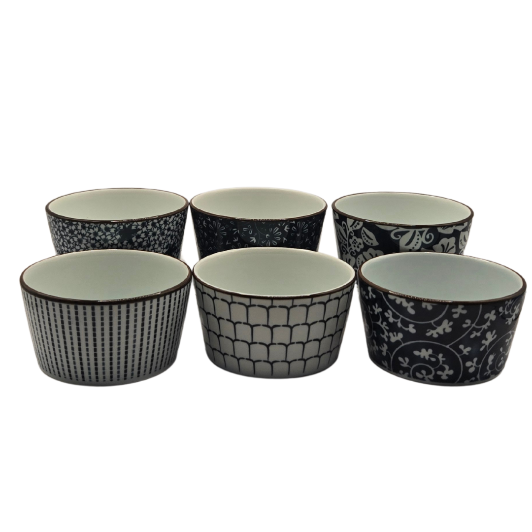 Ceramic Bakeware Set Blue Patterned Ramekins Set of 6 Tristar Online