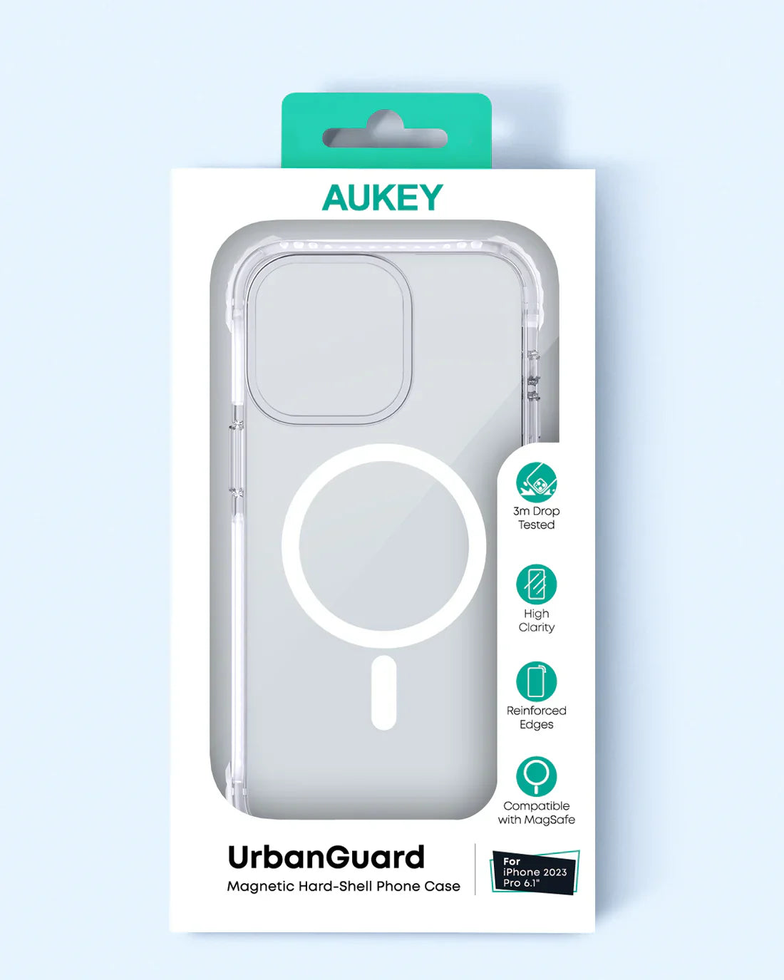 Aukey Urban Guard Magnetic Hard-Shell iPhone 15 Phone case - Transparent (TM11A) Tristar Online
