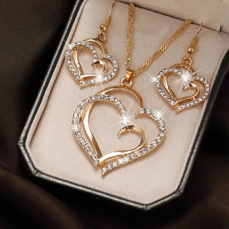 Heart Shaped Rhinestone Jewelry Set for Women Tristar Online
