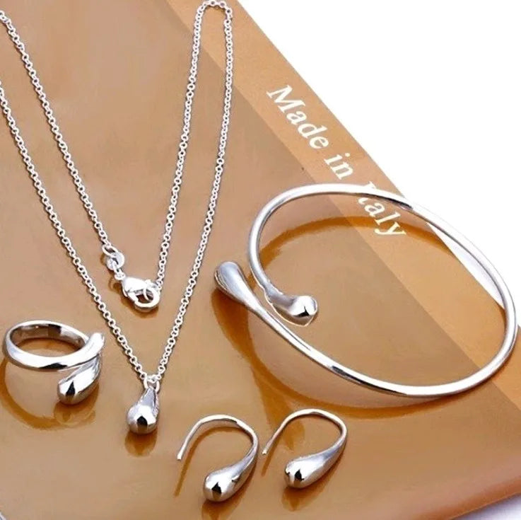 Women's Silver Needle Jewelry Set (4 pcs) Tristar Online