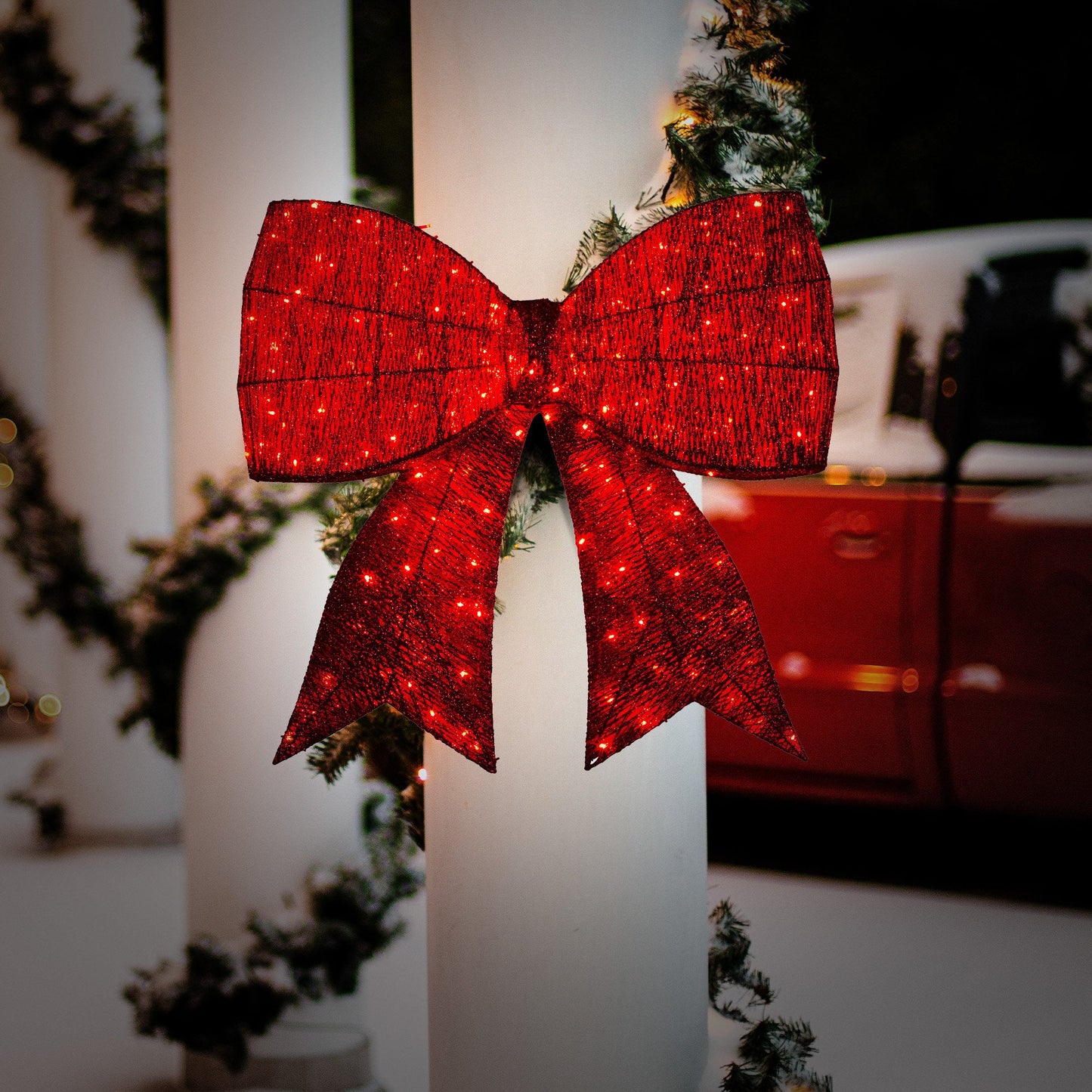 Christabelle 91cm Christmas Display Bow With Led And Twinkle Lights Festive Decoration Tristar Online