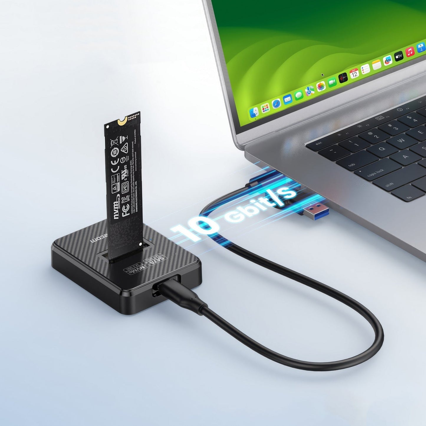 Simplecom SD511 M.2 SSD Docking Station NVMe and SATA Dual Protocol USB 3.2 Gen 2 10Gbps Tristar Online