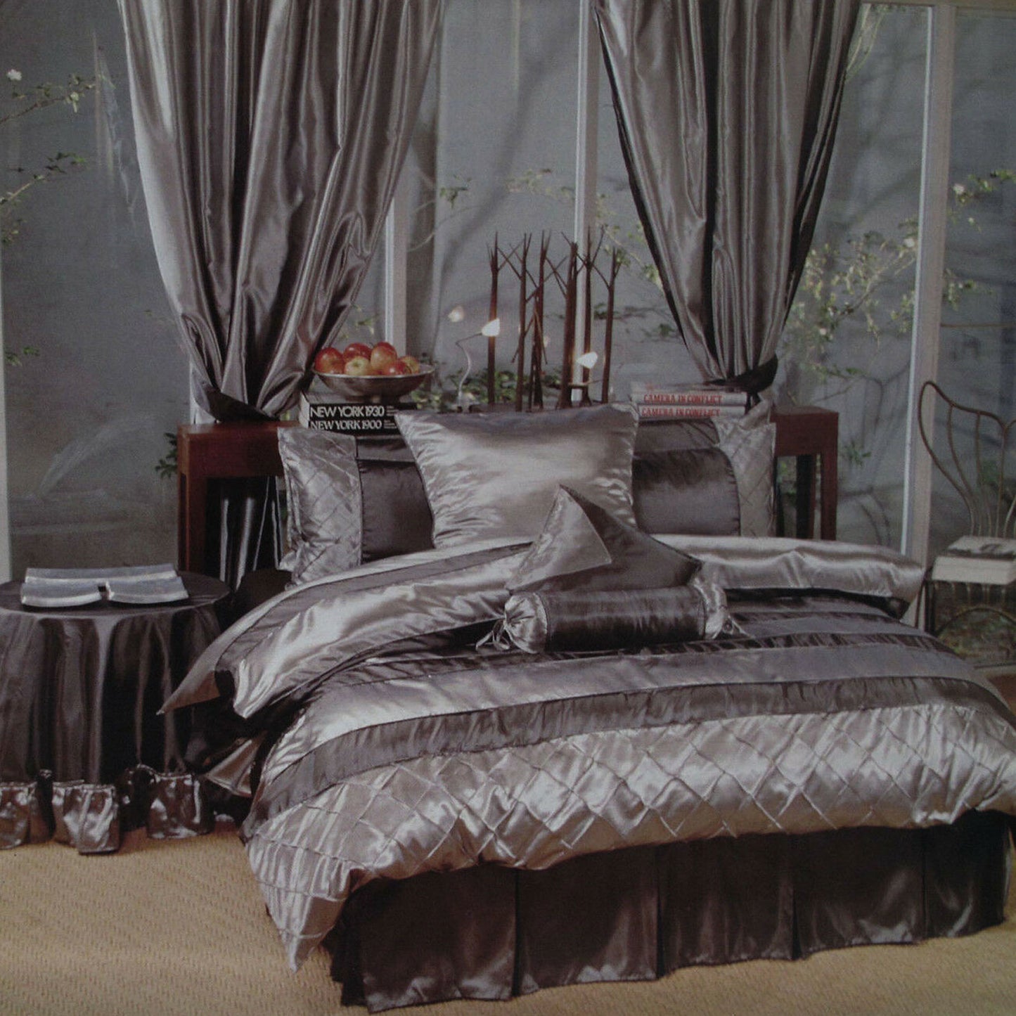 Boudoir Caledonia Black Silver Quilt Cover Set Single Tristar Online