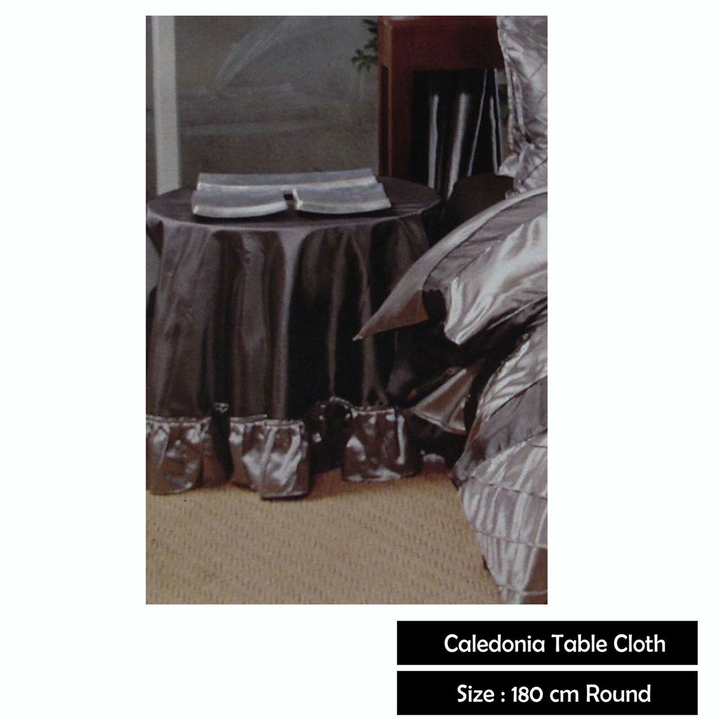 Boudoir Caledonia Black Silver Round Tablecloth Tristar Online