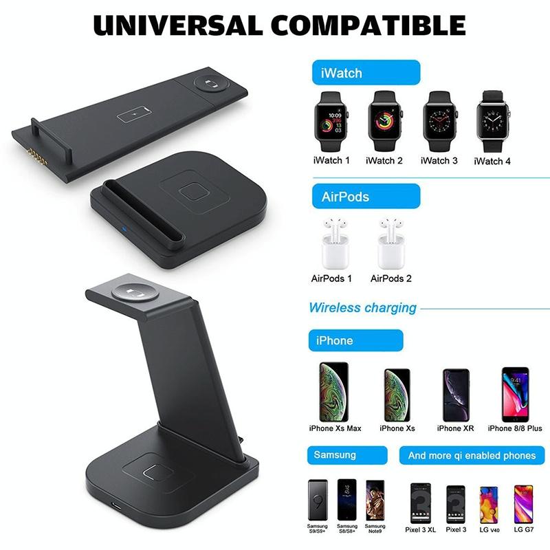 3 In 1 Foldable Charging Stand For Iphones Apple Watch And Airpods - White Tristar Online