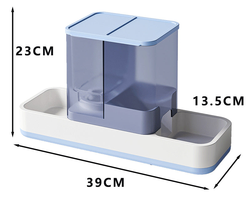 Blue 2-in-1 Automatic Pet Water and Food Dispenser - Gravity Feeder for Cats and Dogs Tristar Online