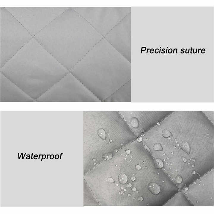 2 Pcs Grey Quilted Sofa Armrest Organizer Caddy - Multi-Pocket Remote Control Holder Bag Tristar Online