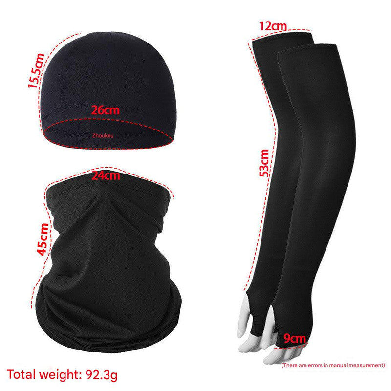 2 Sets Purple Cooling UV Protection Set - 2 Skull Cap, 2 Neck Gaiter & 4 Arm Sleeves for Outdoor Sports Tristar Online