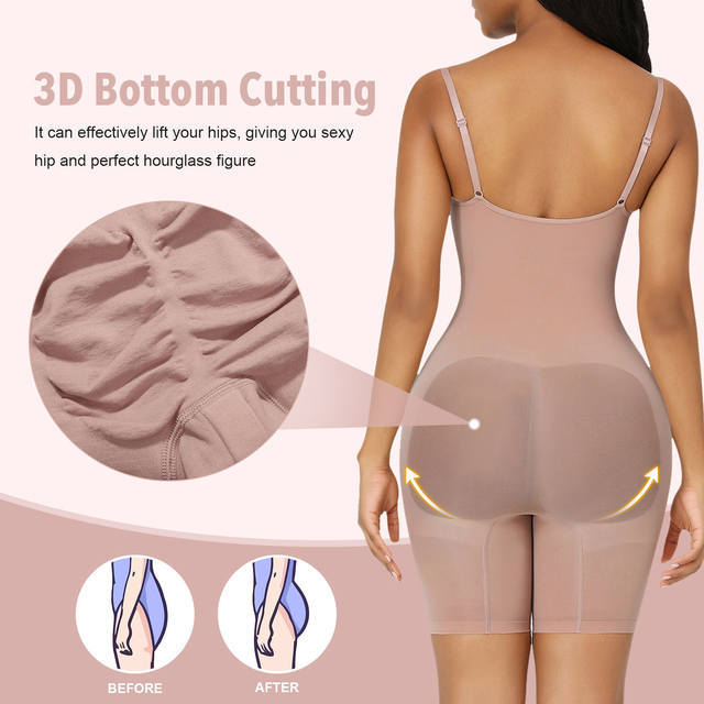 Size L Brown Seamless Full Body Shaper for Women - Tummy Control, Butt Lifter & Thigh Slimmer Bodysuit Tristar Online