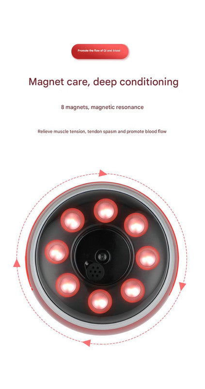 Smart Electric Cupping & Gua Sha Massager with Red Light Therapy & Magnetic Stones - 5 Levels, Rechargeable(red) Tristar Online