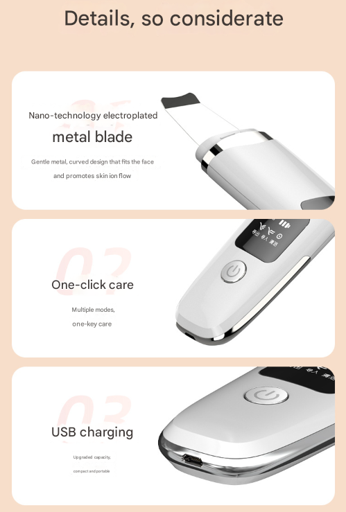 White Professional 4-in-1 Ultrasonic Skin Scrubber - Deep Pore Cleanser, Blackhead Remover & EMS Facial Lifting Tool Tristar Online