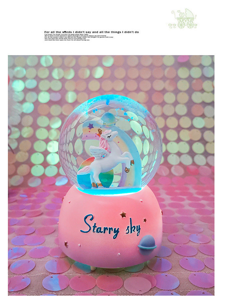 Enchanting Unicorn Snow Globe Music Box - Magical Starry Sky Musical Gift for Girls Tristar Online