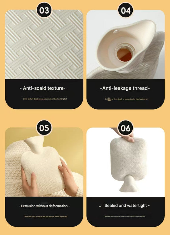 Dark brown Cozy Capybara Hot Water Bottle with Soft Plush Cover | Leak-Proof PVC Water Bag for Soothing Pain Relief & Winter Comfort Tristar Online