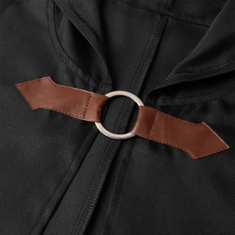 Brown Shadow Wanderer Hooded Cape - Premium Velvet Robe for Jedi, Wizard & Medieval Cosplay Tristar Online