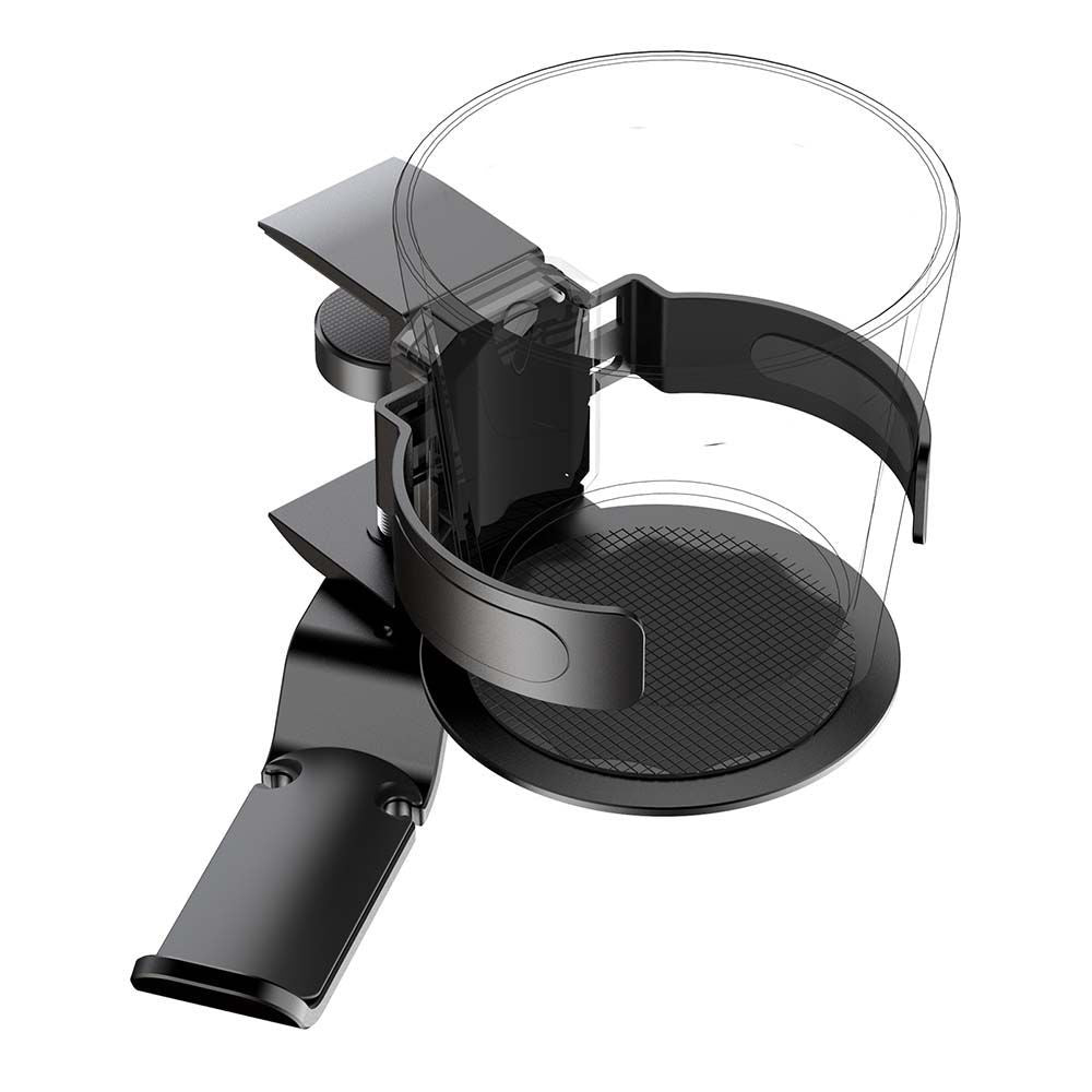 Two desktop clip-on cup holders and headphone hanger - adjustable, non-slip silicone, maximum load 15KG(silver) Tristar Online