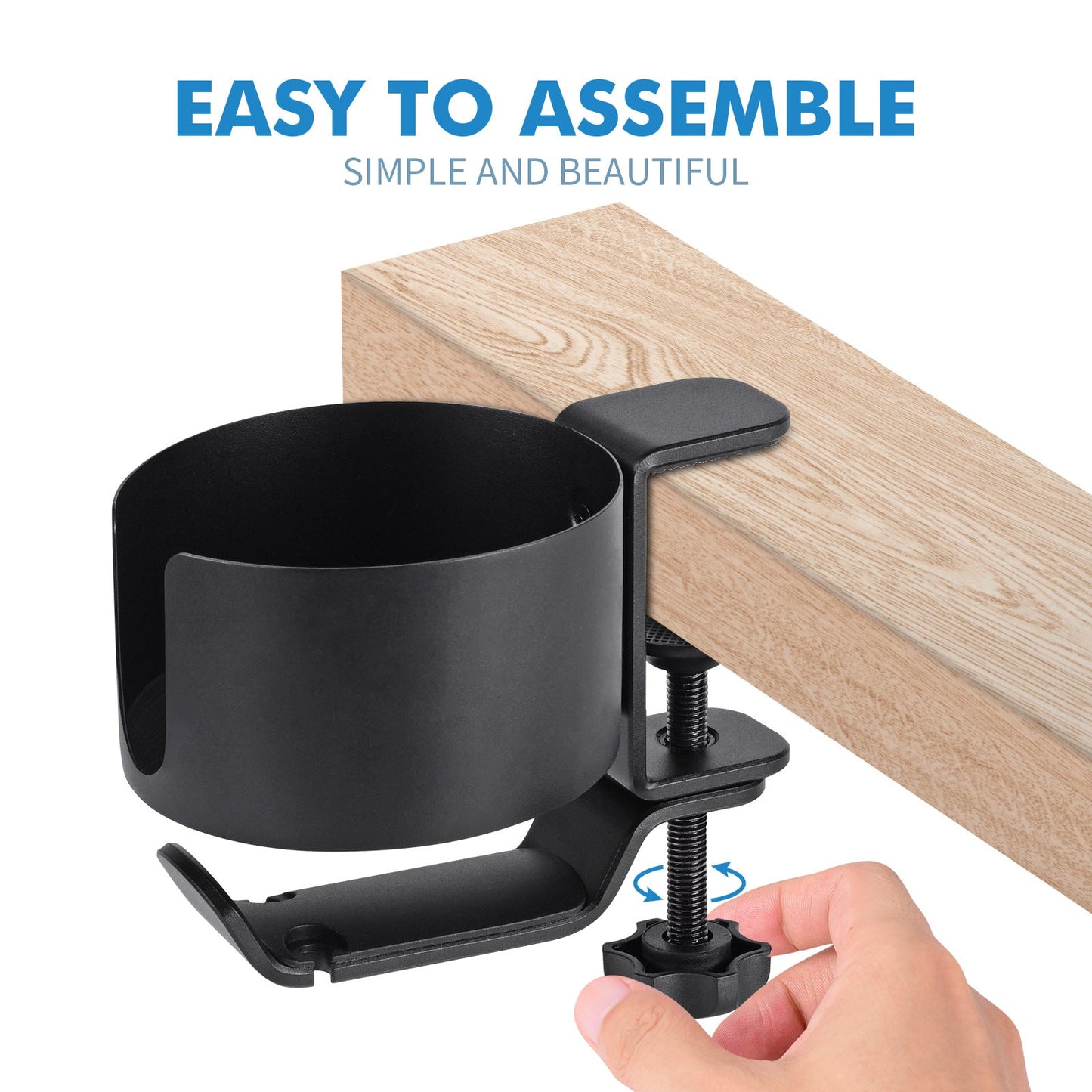 Heavy-Duty All-Metal Desk Clamp with 360-Degree Swivel Headphone Hanger & Cup Holder(black) Tristar Online