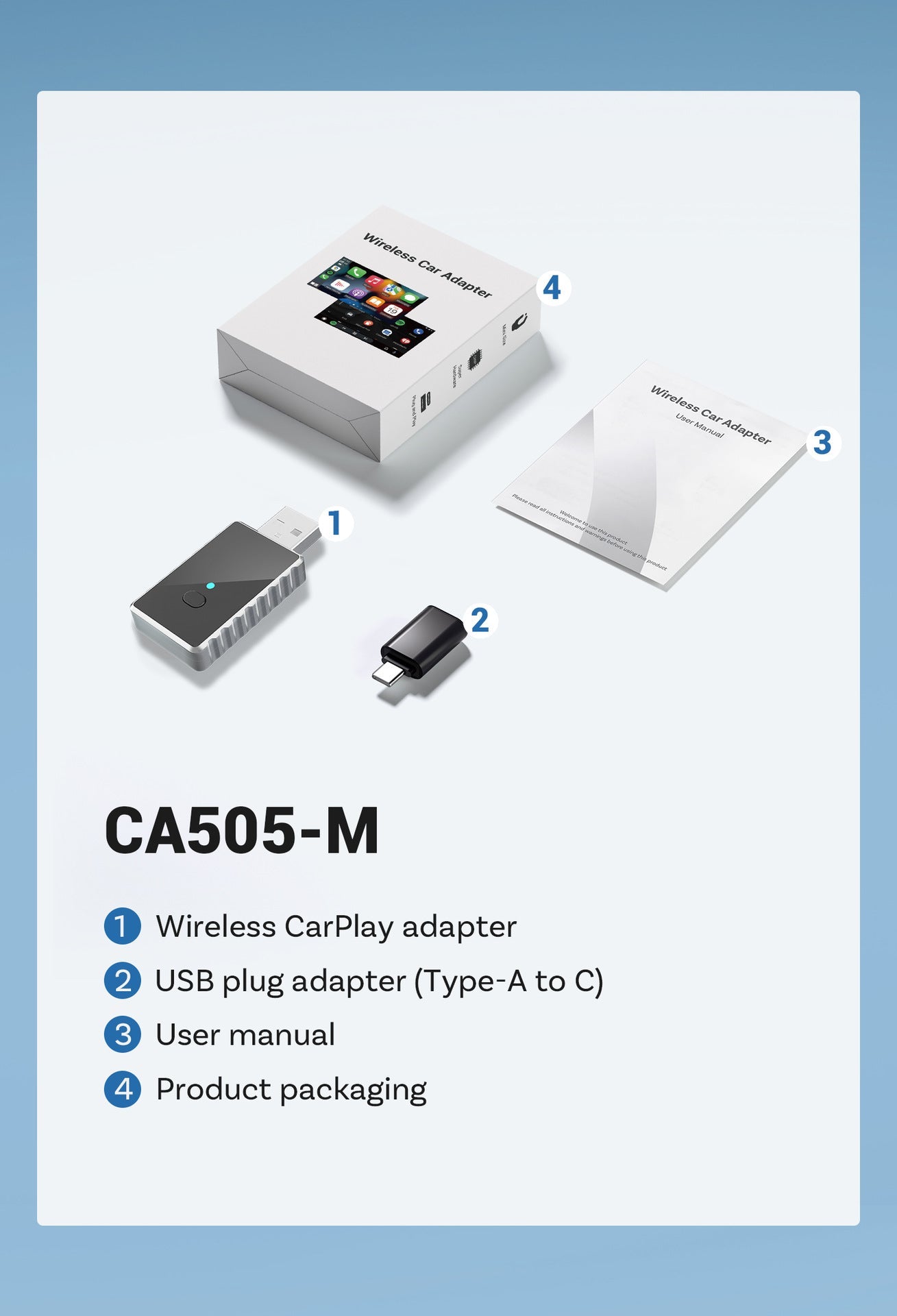 Mini 2-in-1 Wireless CarPlay & Android Auto Adapter - 5GHz WiFi 6, Bluetooth 5.4, Plug & Play Dongle(black) Tristar Online