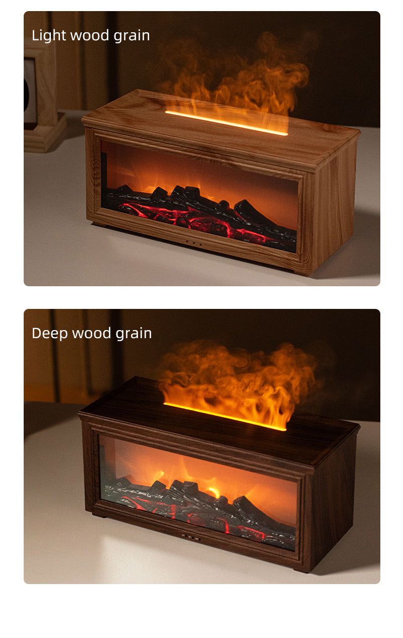 Fireplace Flame Effect Aroma Diffuser & Humidifier with 7-Colour Light, Timer & Remote Control(black) Tristar Online