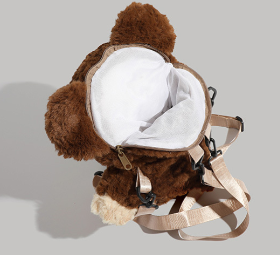 Beige Bear Cute Plush Teddy Bear Backpack Stuffed Animal Rucksack Convertible Shoulder Bag for Girls and Teens Brown Novelty Gift Tristar Online