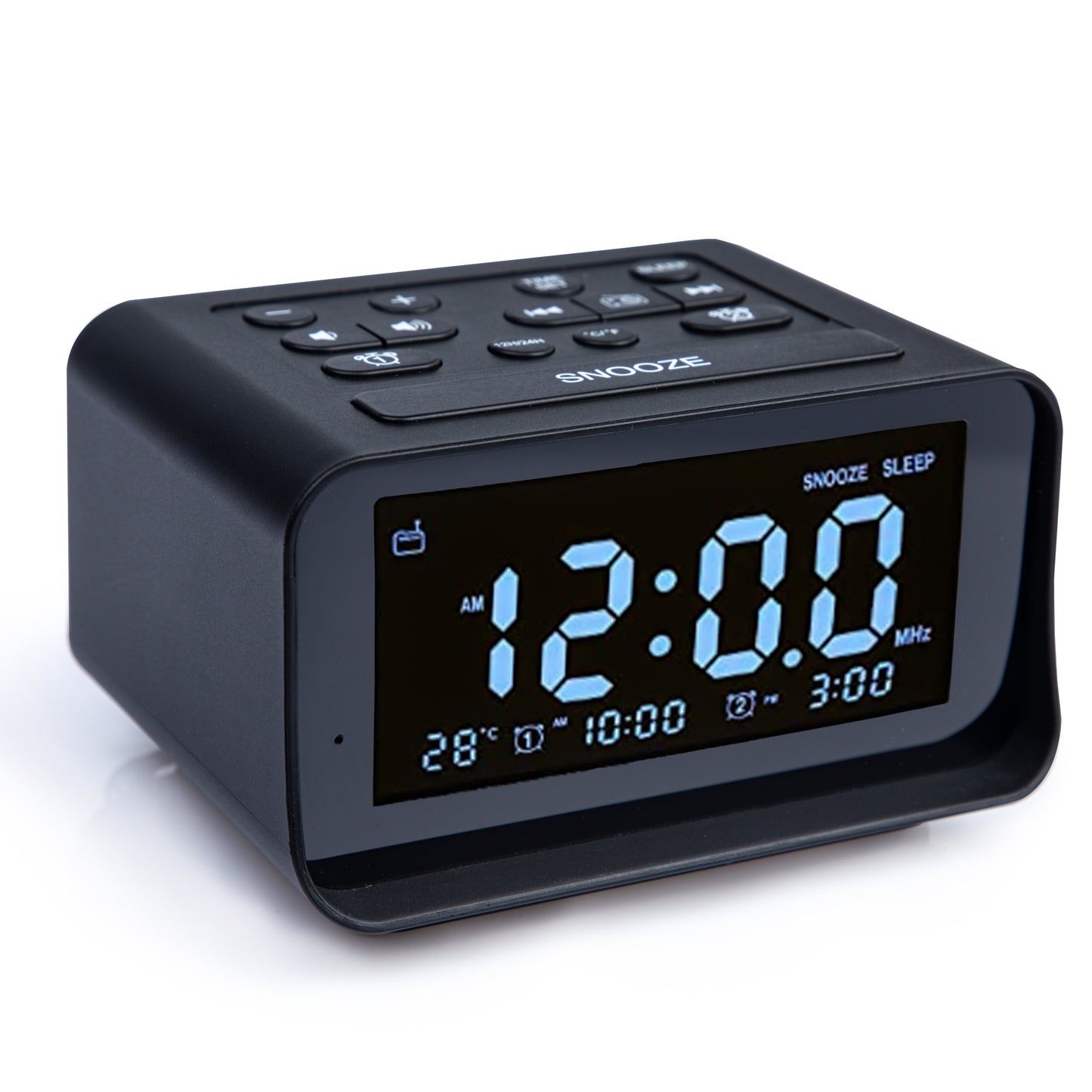 Bluetooth Alarm Clock with Thermometer - Black Tristar Online