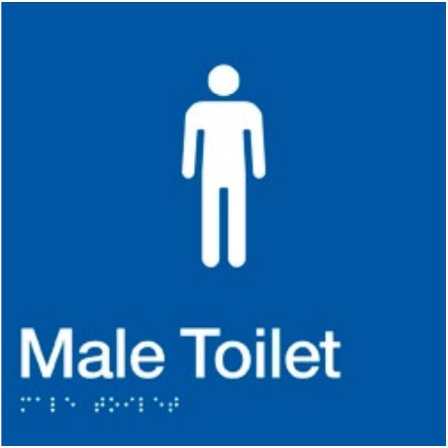 Male Toilet Braille Sign Blue / White Tristar Online