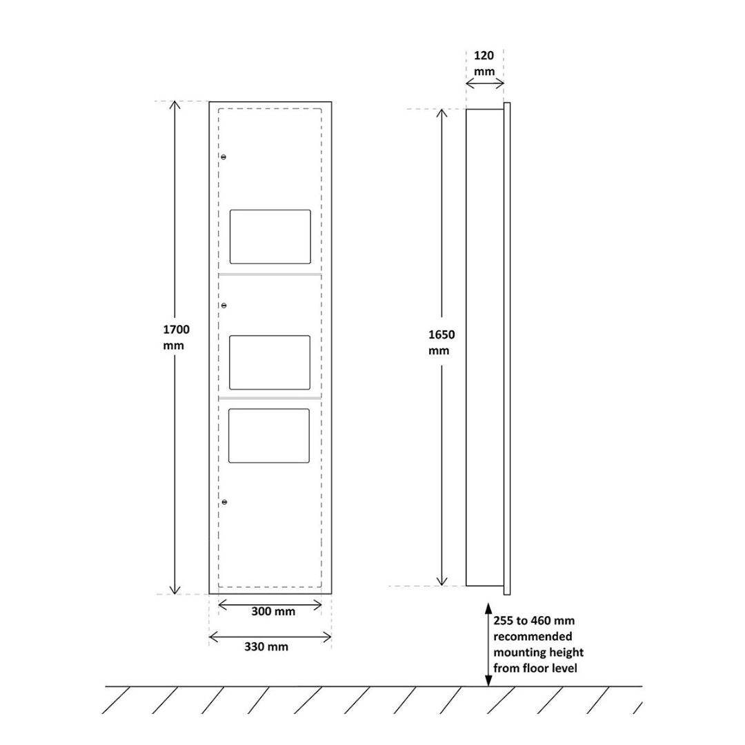 3-in-1 Washroom Recessed Panel Tristar Online